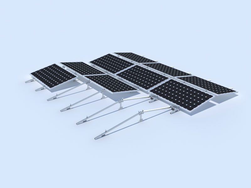 flat roof ballasted solar racking